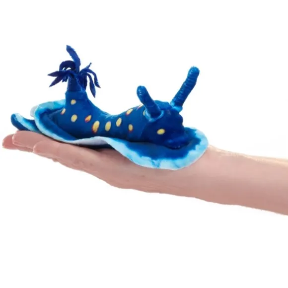 Mini Blue Nudibranch Plush Finger Puppet by Folkmanis Puppets