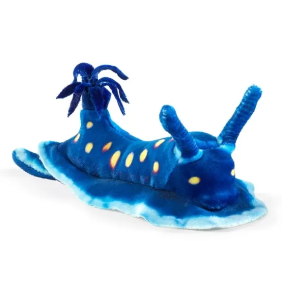 Mini Blue Nudibranch Plush Finger Puppet by Folkmanis Puppets