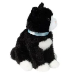 Mini 6 Inch Stuffed Black and White Cat by Douglas
