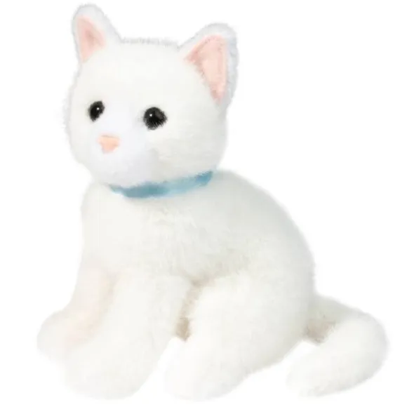 Mini 6 Inch Stuffed White Cat by Douglas