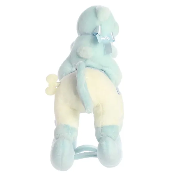 Musical Plush Blue Rocking Horse With Teddy Bear by Ebba