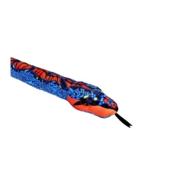 Orange Print 54 Inch Plush Blue Snake by Wild Republic
