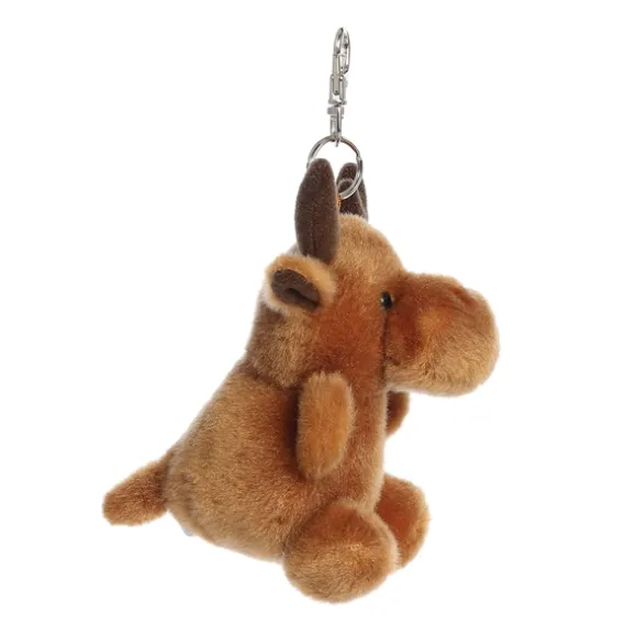Palm Pals Clip-On 4 Inch Plush Cinnamon Moose Bag Charm by Aurora