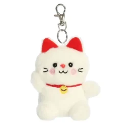 Palm Pals Clip-On 4 Inch Plush Kota Lucky Cat Bag Charm by Aurora