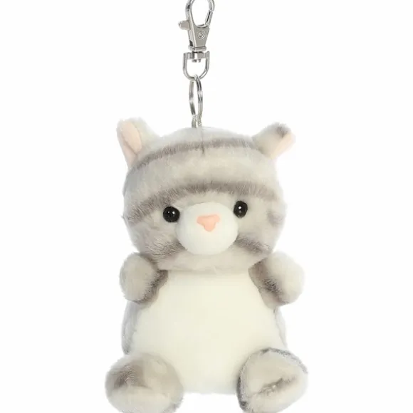 Palm Pals Clip-On 4 Inch Plush Silver Kitty Bag Charm by Aurora