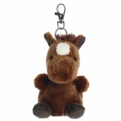 Palm Pals Clip-On 4 Inch Plush Truffle Brown Horse Bag Charm by Aurora