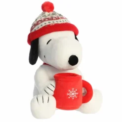 Peanuts Winter Hat Snoopy with Mug Stuffed Animal by Aurora