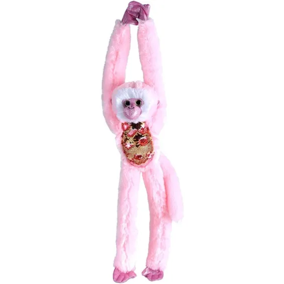 Pink Sequin Hanging Monkey Stuffed Animal by Wild Republic