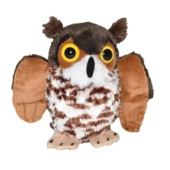 Pocketkins Eco-Friendly Small Plush Great Horned Owl by Wild Republic