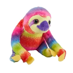 Pocketkins Eco-Friendly Small Plush Rainbow Sloth by Wild Republic