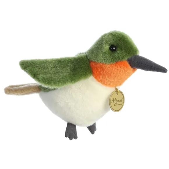 Realistic 9 Inch Stuffed Ruby-Throated Hummingbird Miyoni Plush by Aurora