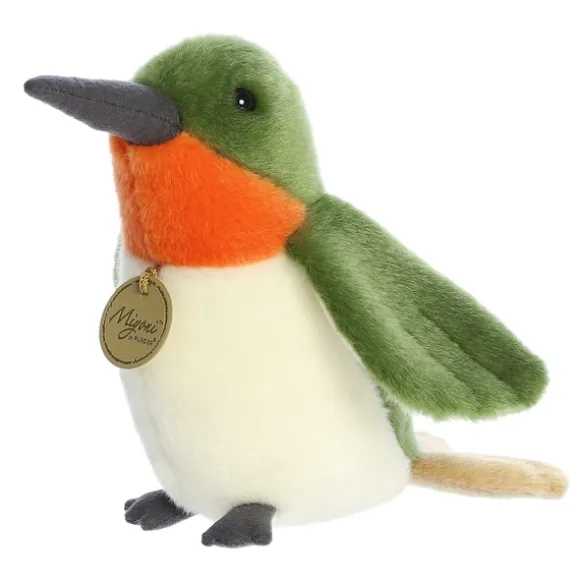 Realistic 9 Inch Stuffed Ruby-Throated Hummingbird Miyoni Plush by Aurora