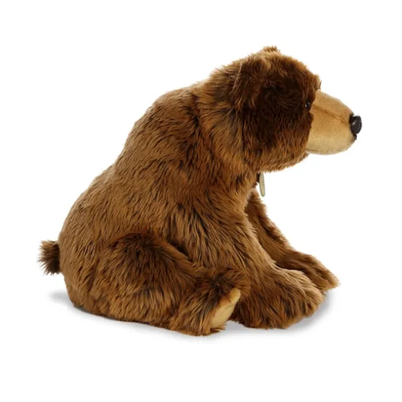 Realistic Sitting Stuffed Grizzly Bear 14 Inch Miyoni Plush by Aurora