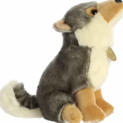 Realistic Sitting Stuffed Wolf Miyoni Plush by Aurora