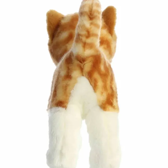 Realistic Standing Stuffed Orange Tabby Cat 10 Inch Miyoni Plush by Aurora