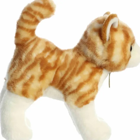 Realistic Standing Stuffed Orange Tabby Cat 10 Inch Miyoni Plush by Aurora