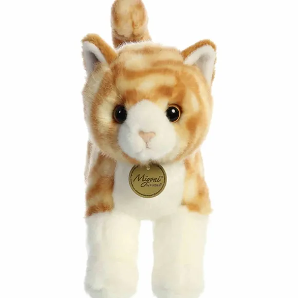 Realistic Standing Stuffed Orange Tabby Cat 10 Inch Miyoni Plush by Aurora