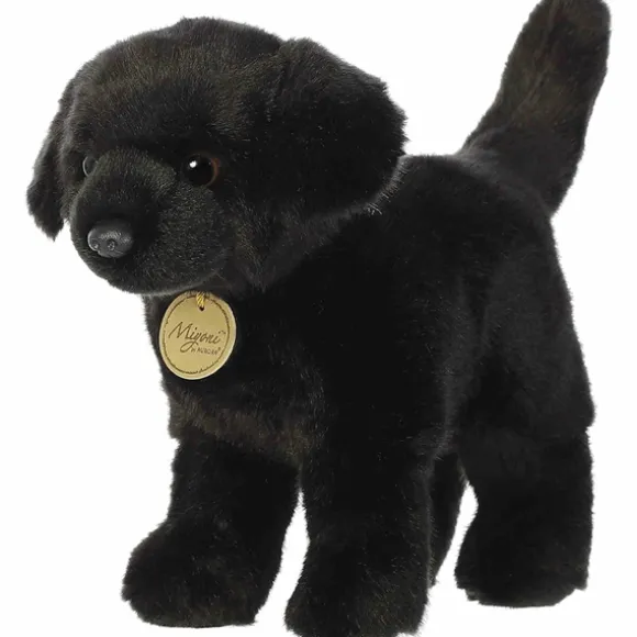 Realistic Stuffed Black Lab 10 Inch Miyoni Plush by Aurora