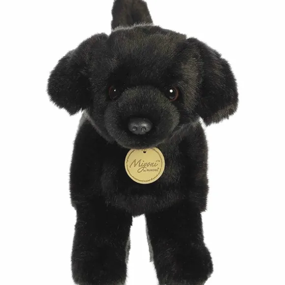Realistic Stuffed Black Lab 10 Inch Miyoni Plush by Aurora