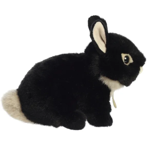 Realistic Stuffed Black Netherland Dwarf Bunny Miyoni Plush by Aurora