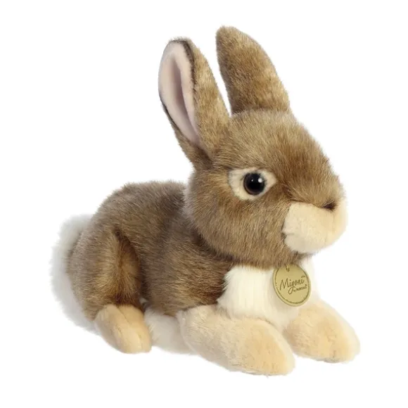 Realistic Stuffed Eastern Cottontail Rabbit Miyoni Plush by Aurora