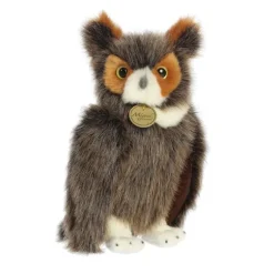 Realistic Stuffed Great Horned Owl 11 Inch Miyoni Plush by Aurora
