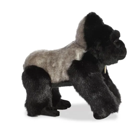 Realistic Stuffed Silverback Gorilla 12 Inch Miyoni Plush by Aurora