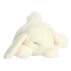 Realistic Stuffed Sleepy White Bunny 12 Inch Miyoni by Aurora