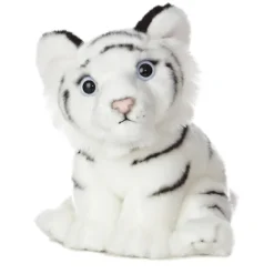 Realistic Stuffed White Tiger Cub 10 Inch Plush Animal by Aurora