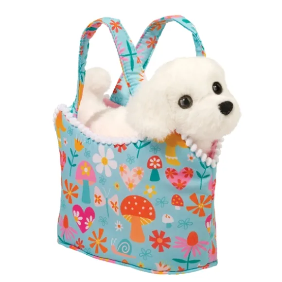 Retro Chic Sassy Sak with Plush Bichon Frise Dog by Douglas