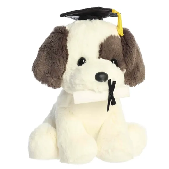 Terrier Pup Stuffed Dog with Graduation Cap and Diploma by Aurora