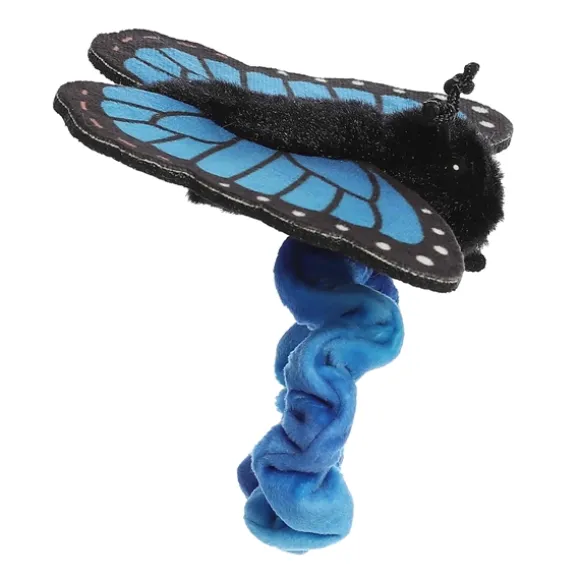Wrist Fliers Elastic Plush Blue Morpho Butterfly by Aurora