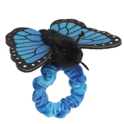 Wrist Fliers Elastic Plush Blue Morpho Butterfly by Aurora