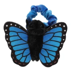 Wrist Fliers Elastic Plush Blue Morpho Butterfly by Aurora