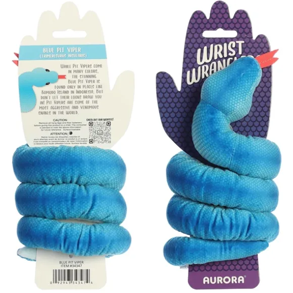 Wrist Wranglers Elastic Plush Blue Pit Viper Snake by Aurora